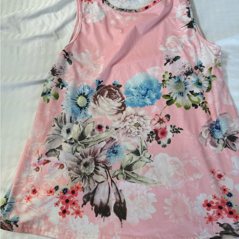 Floral Pink Sleeveless Top